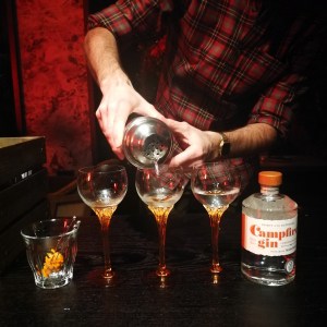 Ben pouring our winning martini for the judges