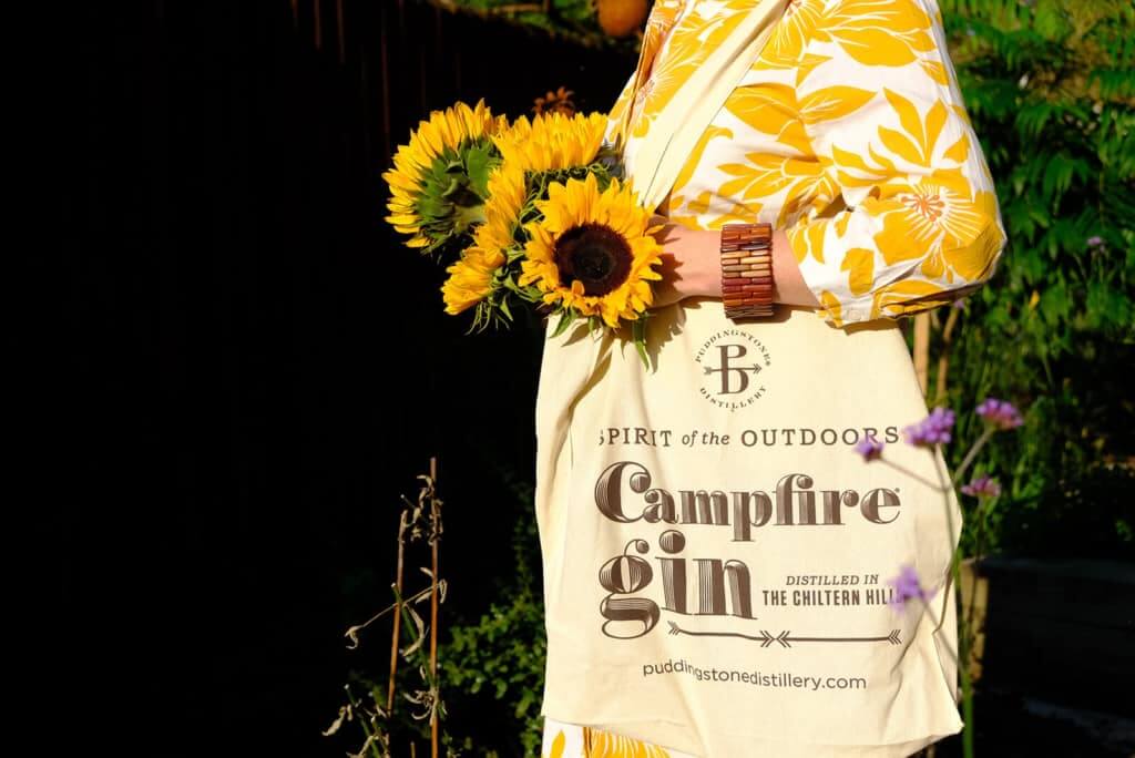 Puddingstone Distillery Campfire Gin Tote Bag for Flowers