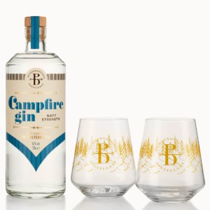 Campfire Navy Strength Gin Two Gin Glasses