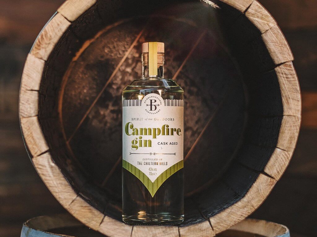 Campfire Cask Aged Gin with cheese