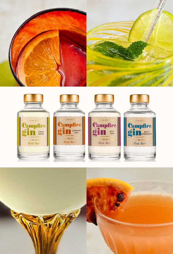 Gin cocktails made with miniature gins
